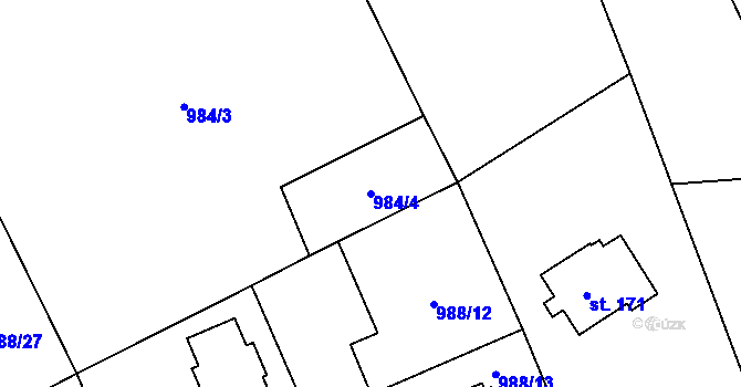 Parcela st. 984/4 v KÚ Žďár u Blanska, Katastrální mapa
