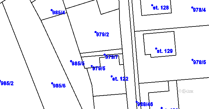 Parcela st. 979/7 v KÚ Žďár u Blanska, Katastrální mapa
