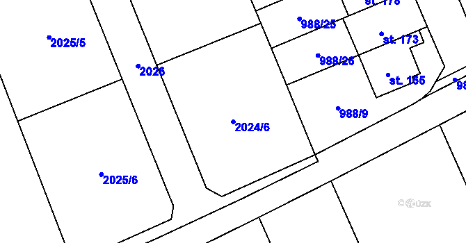 Parcela st. 2024/6 v KÚ Žďár u Blanska, Katastrální mapa