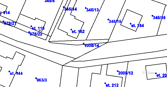Parcela st. 1008/14 v KÚ Žďár u Blanska, Katastrální mapa