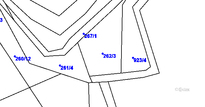 Parcela st. 262/3 v KÚ Žďár nad Orlicí, Katastrální mapa