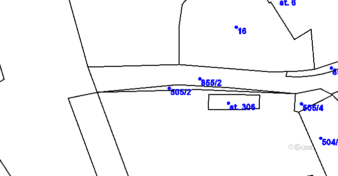 Parcela st. 505/2 v KÚ Žďár nad Orlicí, Katastrální mapa