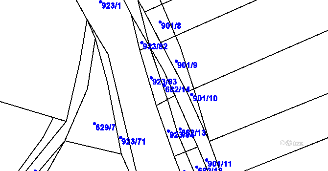 Parcela st. 682/14 v KÚ Žďár nad Orlicí, Katastrální mapa