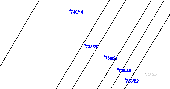 Parcela st. 738/20 v KÚ Žďár nad Orlicí, Katastrální mapa
