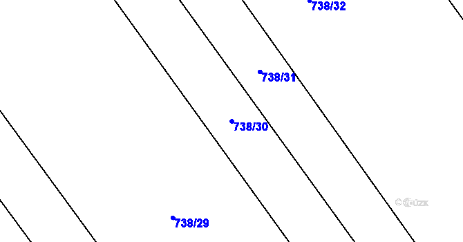 Parcela st. 738/30 v KÚ Žďár nad Orlicí, Katastrální mapa