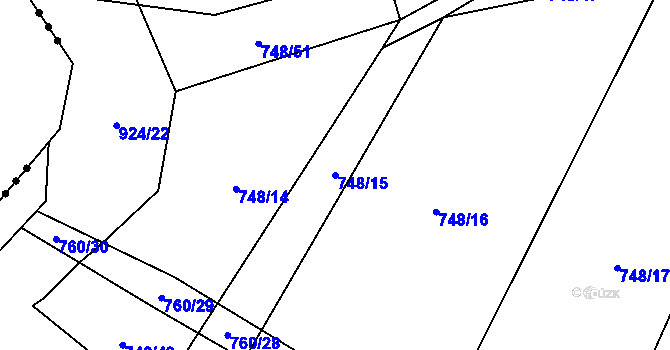 Parcela st. 748/15 v KÚ Žďár nad Orlicí, Katastrální mapa