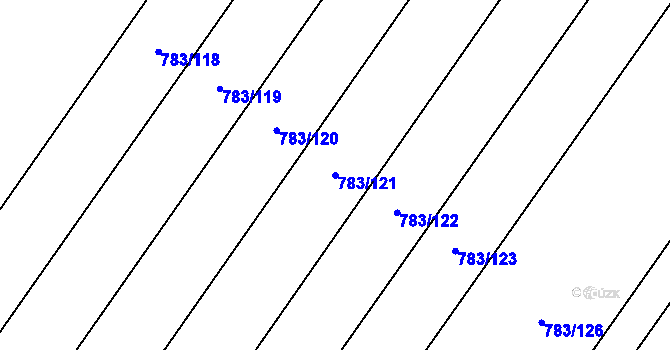 Parcela st. 783/121 v KÚ Žďár nad Orlicí, Katastrální mapa