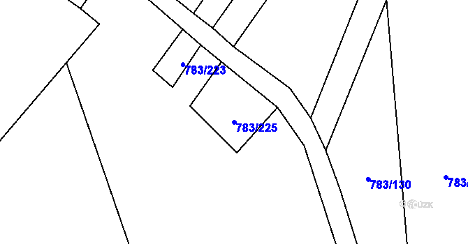 Parcela st. 783/225 v KÚ Žďár nad Orlicí, Katastrální mapa