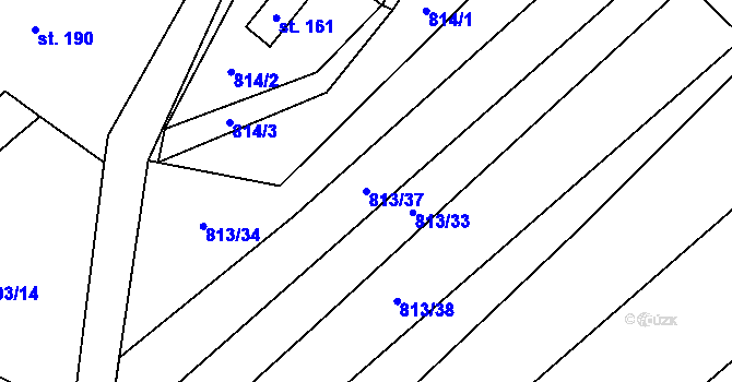 Parcela st. 813/37 v KÚ Žďár nad Orlicí, Katastrální mapa