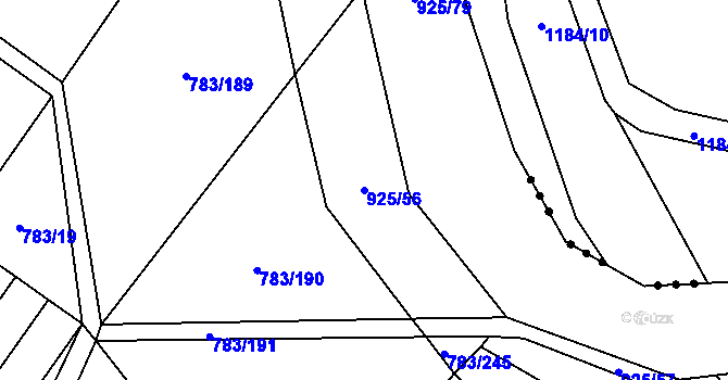Parcela st. 925/56 v KÚ Žďár nad Orlicí, Katastrální mapa