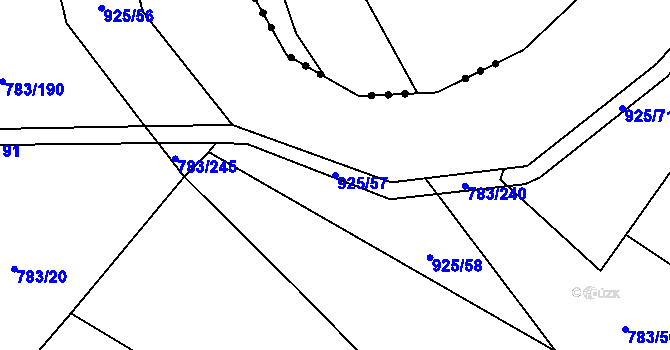 Parcela st. 925/57 v KÚ Žďár nad Orlicí, Katastrální mapa