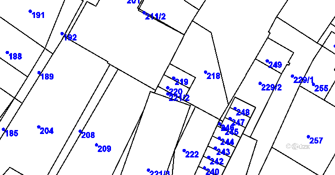 Parcela st. 220 v KÚ Město Žďár, Katastrální mapa