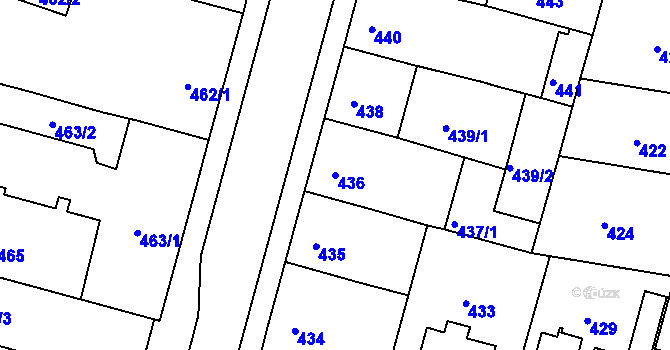 Parcela st. 436 v KÚ Město Žďár, Katastrální mapa
