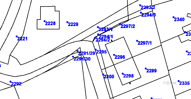 Parcela st. 2295 v KÚ Město Žďár, Katastrální mapa