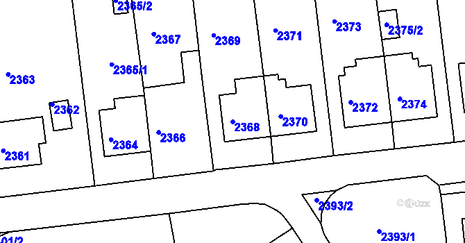 Parcela st. 2368 v KÚ Město Žďár, Katastrální mapa