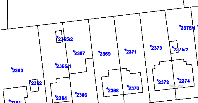 Parcela st. 2369 v KÚ Město Žďár, Katastrální mapa