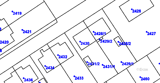 Parcela st. 2430 v KÚ Město Žďár, Katastrální mapa