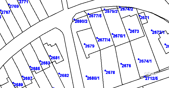 Parcela st. 2679 v KÚ Město Žďár, Katastrální mapa