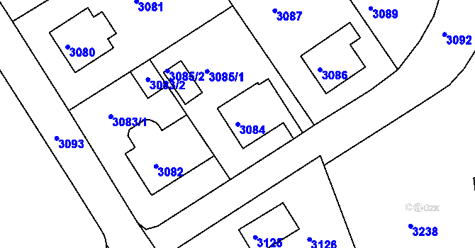 Parcela st. 3084 v KÚ Město Žďár, Katastrální mapa