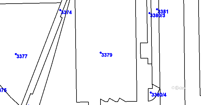 Parcela st. 3379 v KÚ Město Žďár, Katastrální mapa