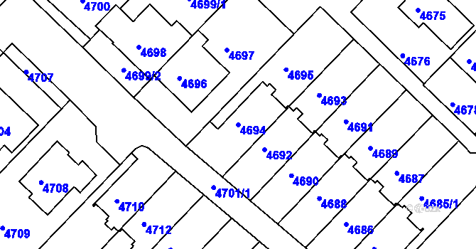 Parcela st. 4694 v KÚ Město Žďár, Katastrální mapa