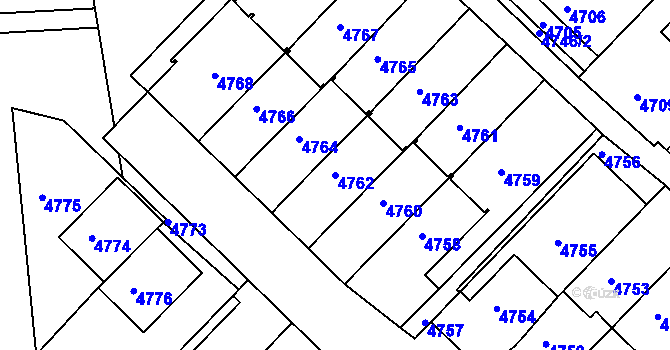 Parcela st. 4762 v KÚ Město Žďár, Katastrální mapa