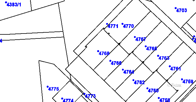 Parcela st. 4768 v KÚ Město Žďár, Katastrální mapa