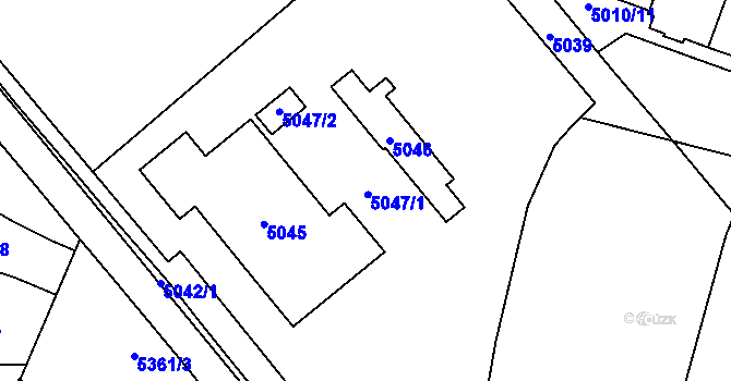 Parcela st. 5047 v KÚ Město Žďár, Katastrální mapa