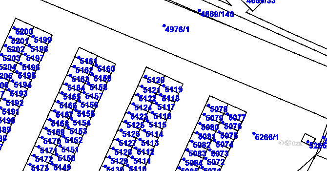 Parcela st. 5119 v KÚ Město Žďár, Katastrální mapa