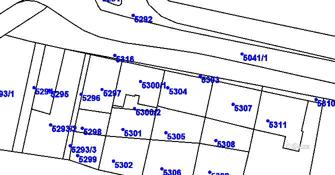 Parcela st. 5304 v KÚ Město Žďár, Katastrální mapa