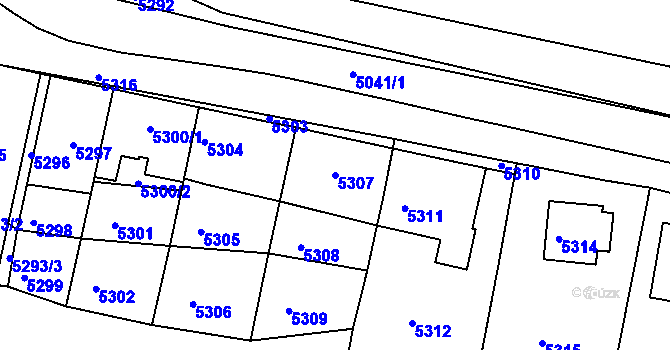 Parcela st. 5307 v KÚ Město Žďár, Katastrální mapa