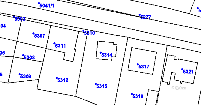 Parcela st. 5314 v KÚ Město Žďár, Katastrální mapa