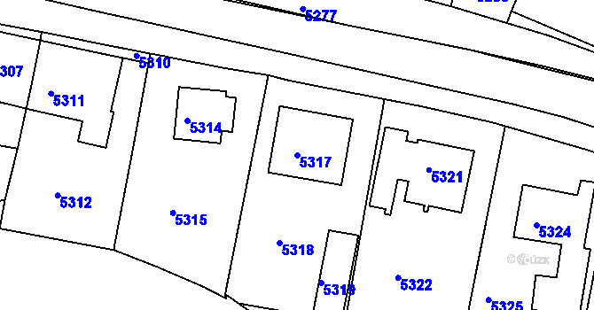Parcela st. 5317 v KÚ Město Žďár, Katastrální mapa
