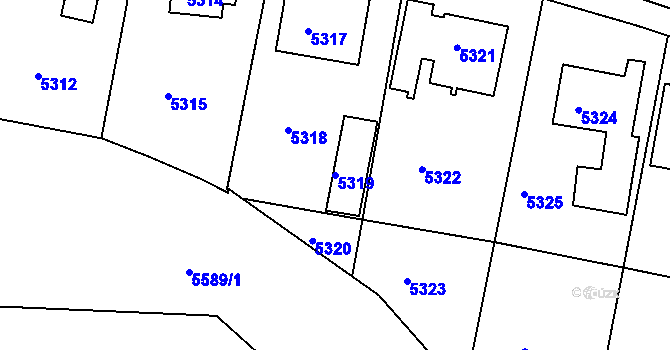 Parcela st. 5319 v KÚ Město Žďár, Katastrální mapa