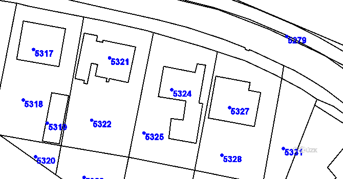 Parcela st. 5324 v KÚ Město Žďár, Katastrální mapa