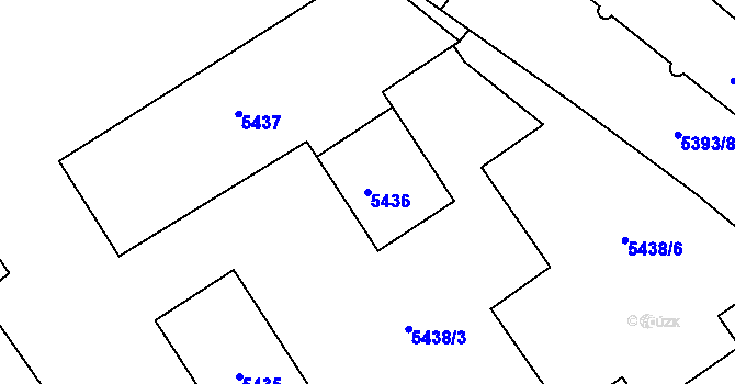 Parcela st. 5436 v KÚ Město Žďár, Katastrální mapa