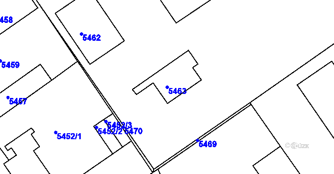 Parcela st. 5463 v KÚ Město Žďár, Katastrální mapa