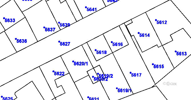 Parcela st. 5618 v KÚ Město Žďár, Katastrální mapa
