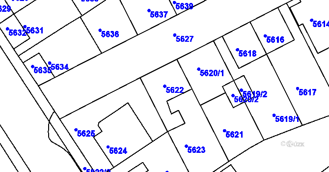 Parcela st. 5622 v KÚ Město Žďár, Katastrální mapa