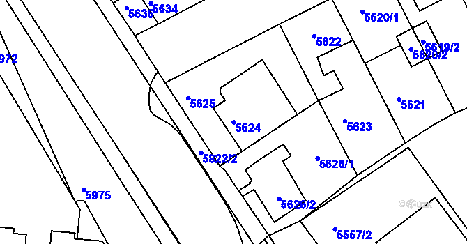 Parcela st. 5624 v KÚ Město Žďár, Katastrální mapa