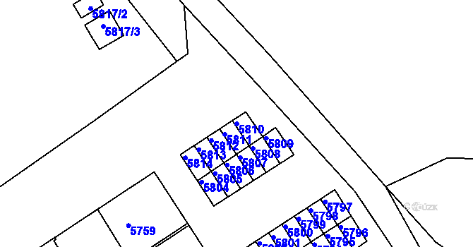 Parcela st. 5810 v KÚ Město Žďár, Katastrální mapa