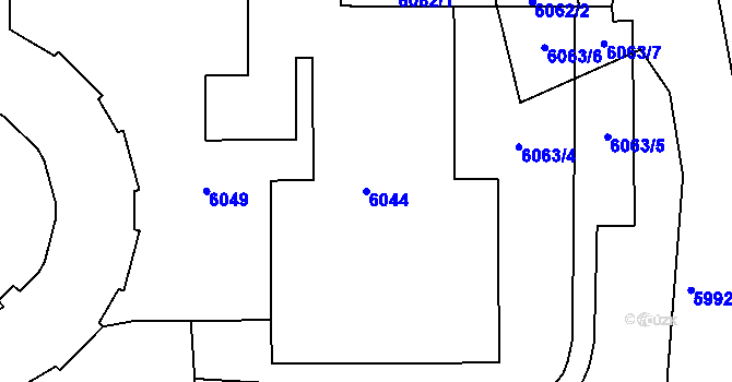 Parcela st. 6044 v KÚ Město Žďár, Katastrální mapa