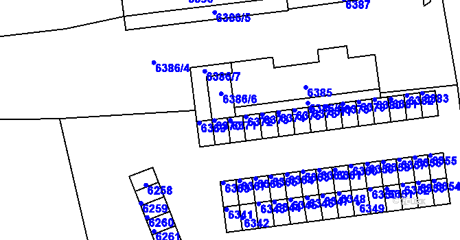 Parcela st. 6371 v KÚ Město Žďár, Katastrální mapa