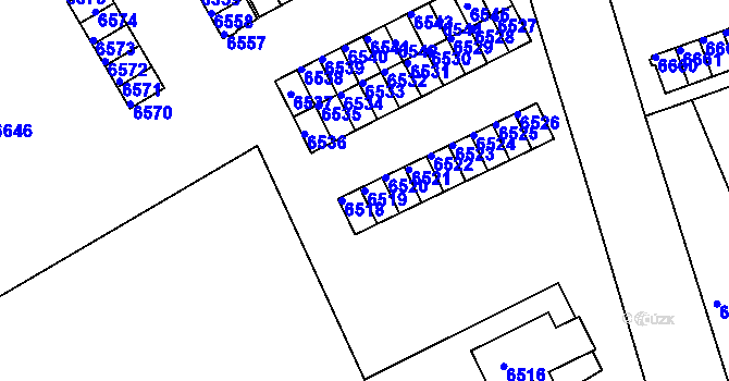 Parcela st. 6519 v KÚ Město Žďár, Katastrální mapa