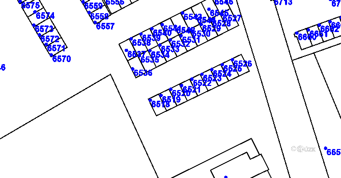 Parcela st. 6520 v KÚ Město Žďár, Katastrální mapa