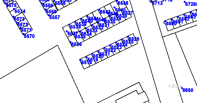 Parcela st. 6521 v KÚ Město Žďár, Katastrální mapa