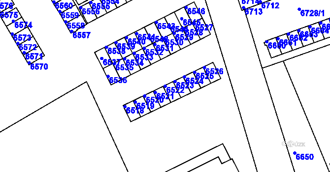 Parcela st. 6522 v KÚ Město Žďár, Katastrální mapa