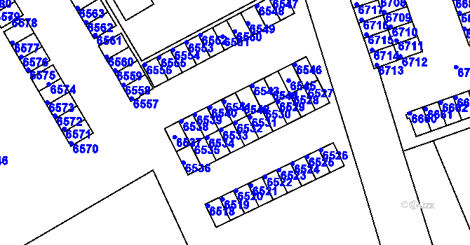Parcela st. 6532 v KÚ Město Žďár, Katastrální mapa