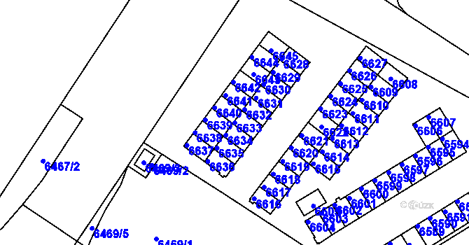Parcela st. 6633 v KÚ Město Žďár, Katastrální mapa