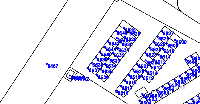 Parcela st. 6640 v KÚ Město Žďár, Katastrální mapa